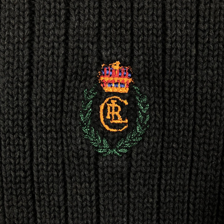 Ralph Lauren CHAPS cotton knit sweater, men's size XL cotton black type Vintage Second Hand