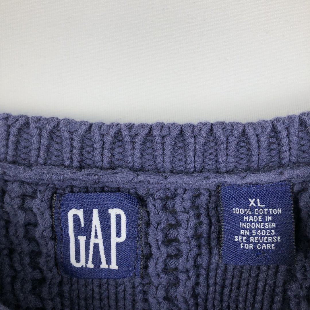 90'S GAP Vintage Cotton Knit Sweater, Men's XL cotton navy blue type Vintage Second Hand