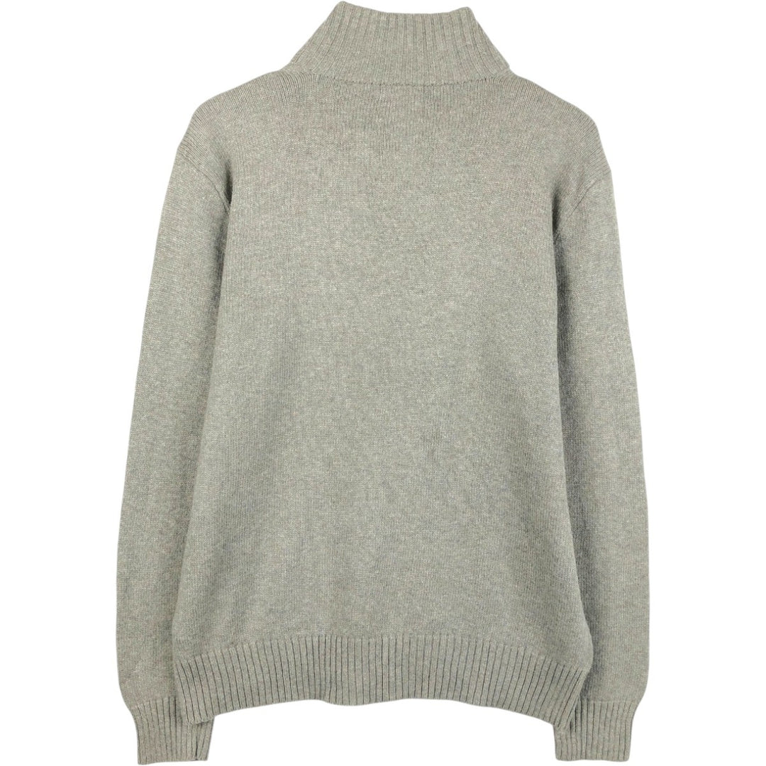 Ralph Lauren POLO RALPH LAUREN Cotton Knit Half-Button Sweater, Men's Size L cotton gray type Vintage Second Hand