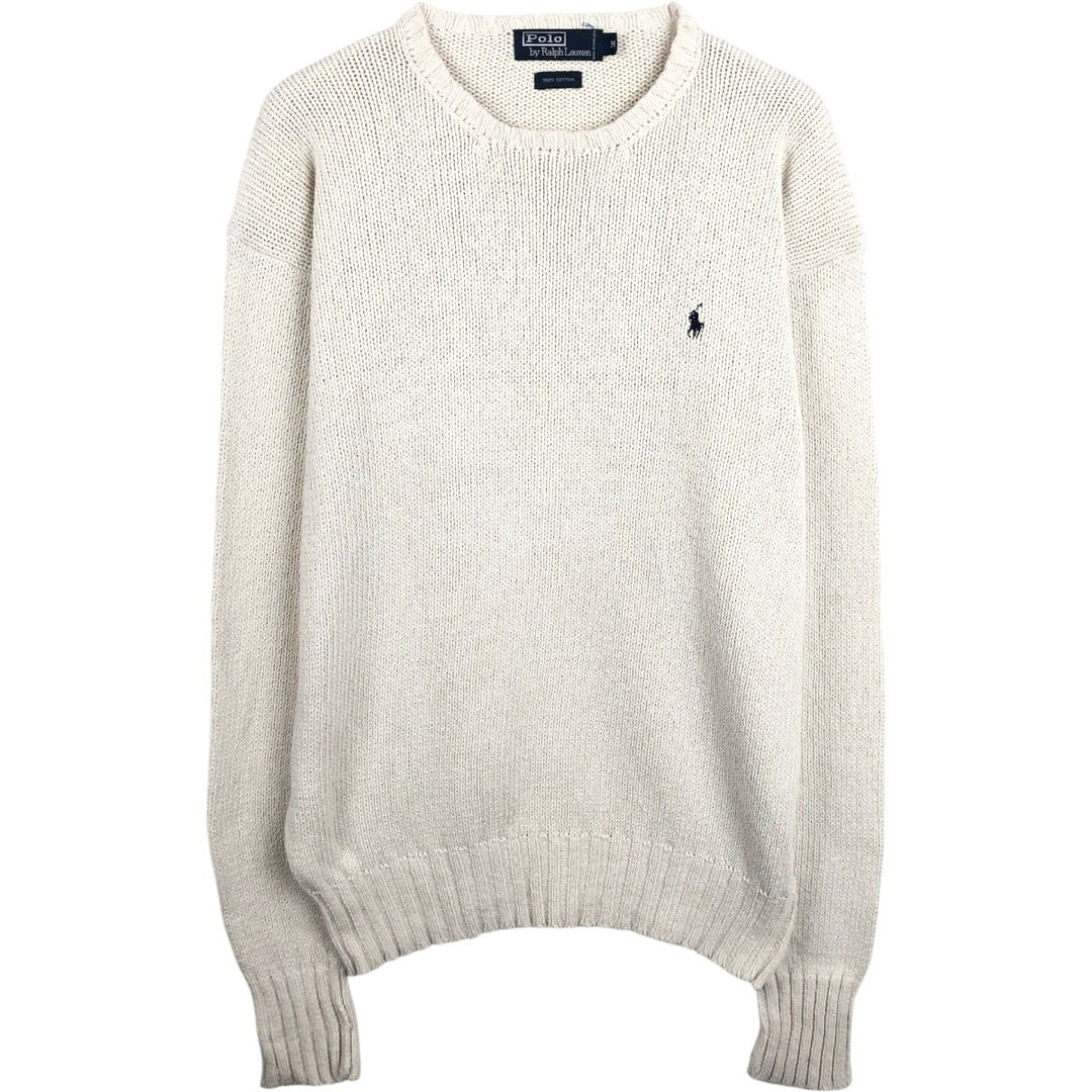 Ralph Lauren POLO by Ralph Lauren Cotton Knit Sweater Men's M Size cotton white type Vintage Second Hand