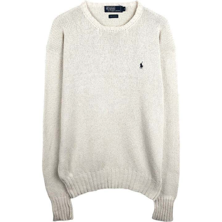 Ralph Lauren POLO by Ralph Lauren Cotton Knit Sweater Men's M Size cotton white type Vintage Second Hand