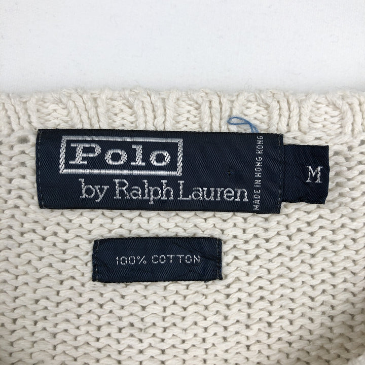 Ralph Lauren POLO by Ralph Lauren Cotton Knit Sweater Men's M Size cotton white type Vintage Second Hand