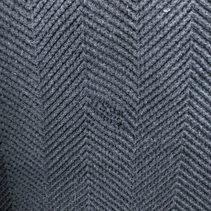 Ralph Lauren CHAPS herringbone cotton knit sweater, men's size M cotton navy blue type Vintage Second Hand