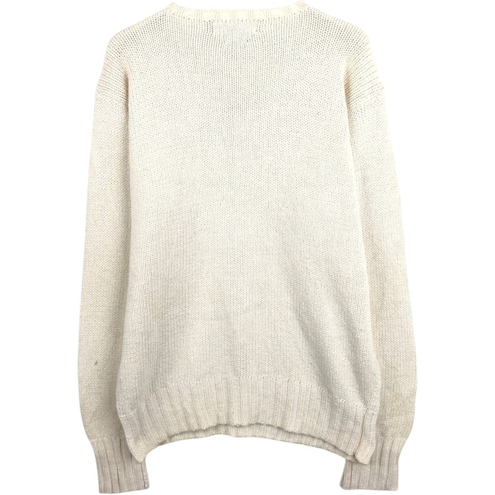 Ralph Lauren POLO by Ralph Lauren Cotton Knit Sweater, Made in China, Men's Size S (equivalent) cotton Beige type Vintage Second Hand