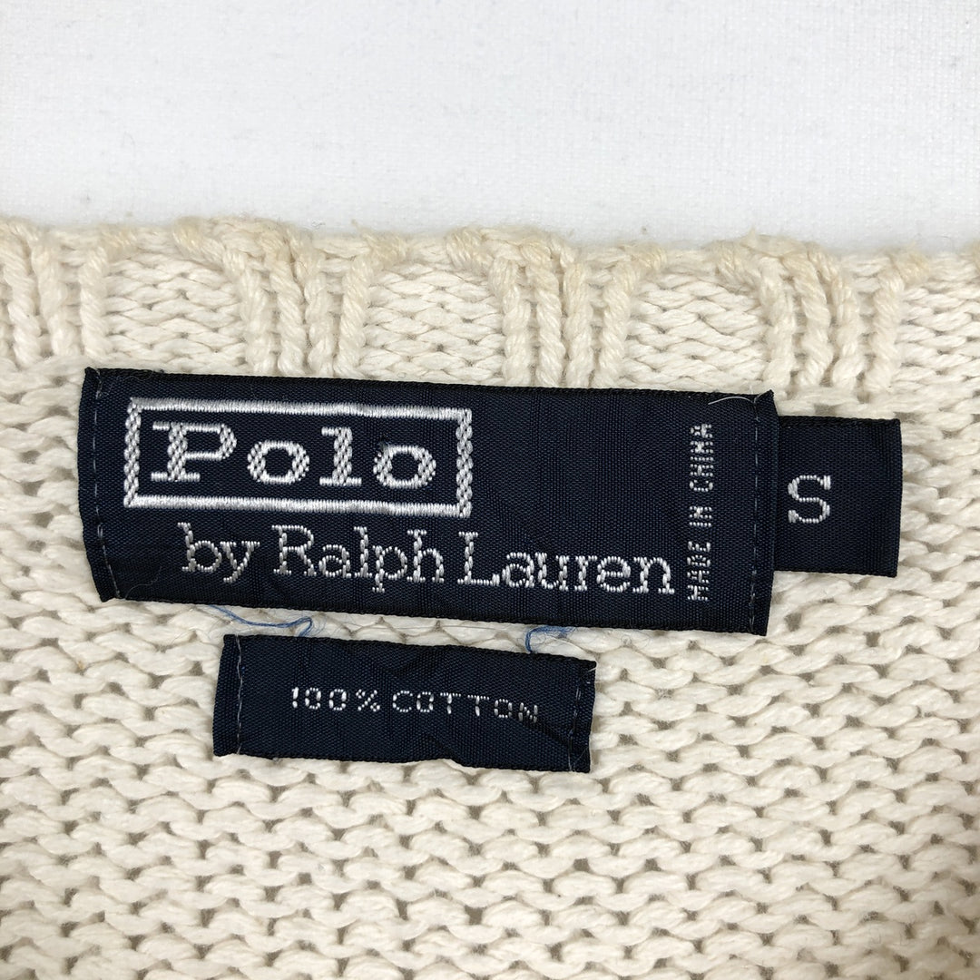 Ralph Lauren POLO by Ralph Lauren Cotton Knit Sweater, Made in China, Men's Size S (equivalent) cotton Beige type Vintage Second Hand