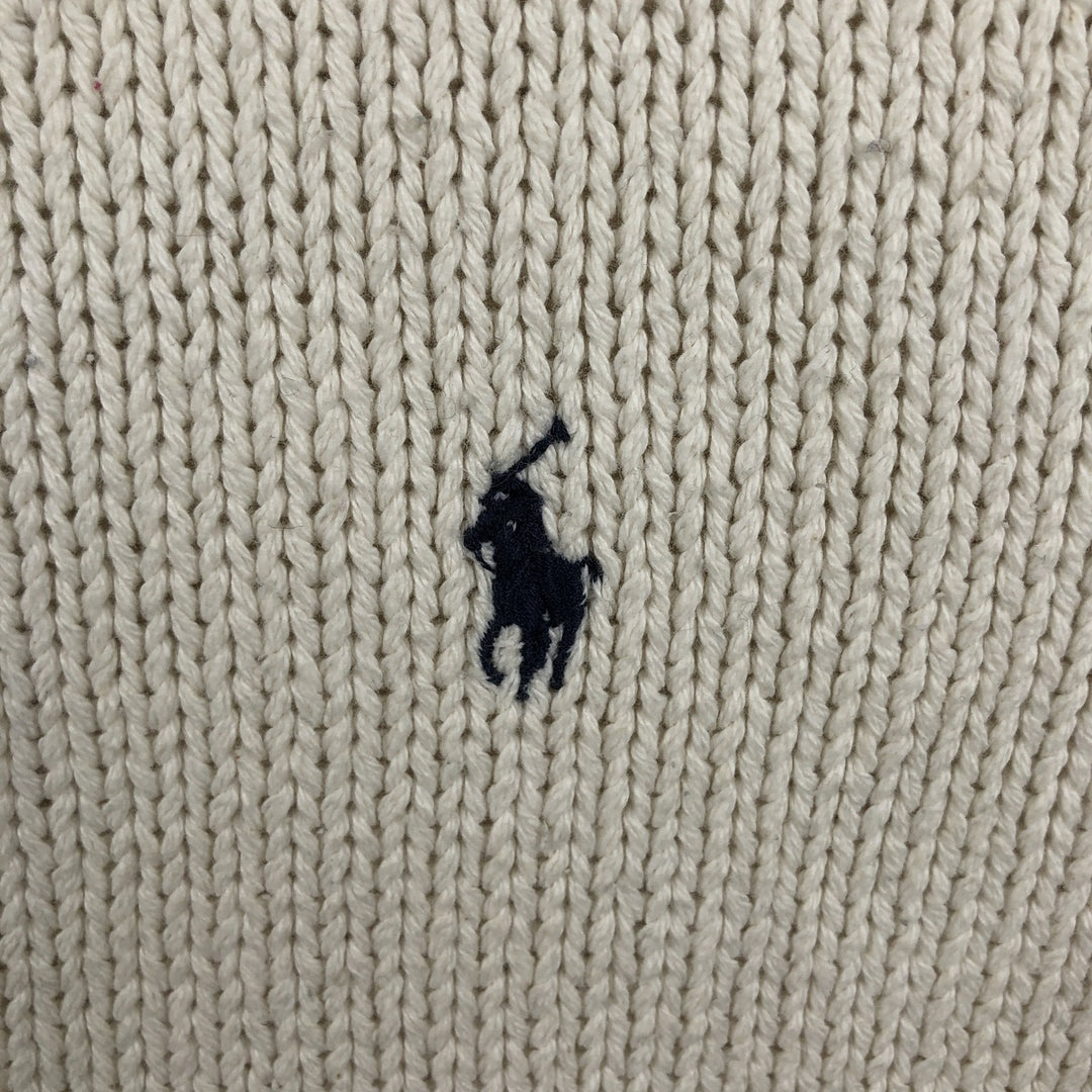 Ralph Lauren POLO by Ralph Lauren Cotton Knit Sweater, Made in China, Men's Size S (equivalent) cotton Beige type Vintage Second Hand