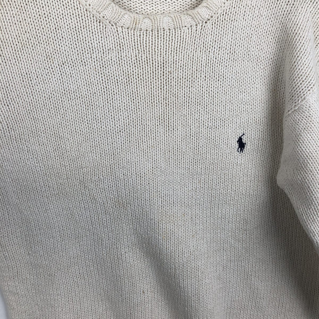 Ralph Lauren POLO by Ralph Lauren Cotton Knit Sweater, Made in China, Men's Size S (equivalent) cotton Beige type Vintage Second Hand