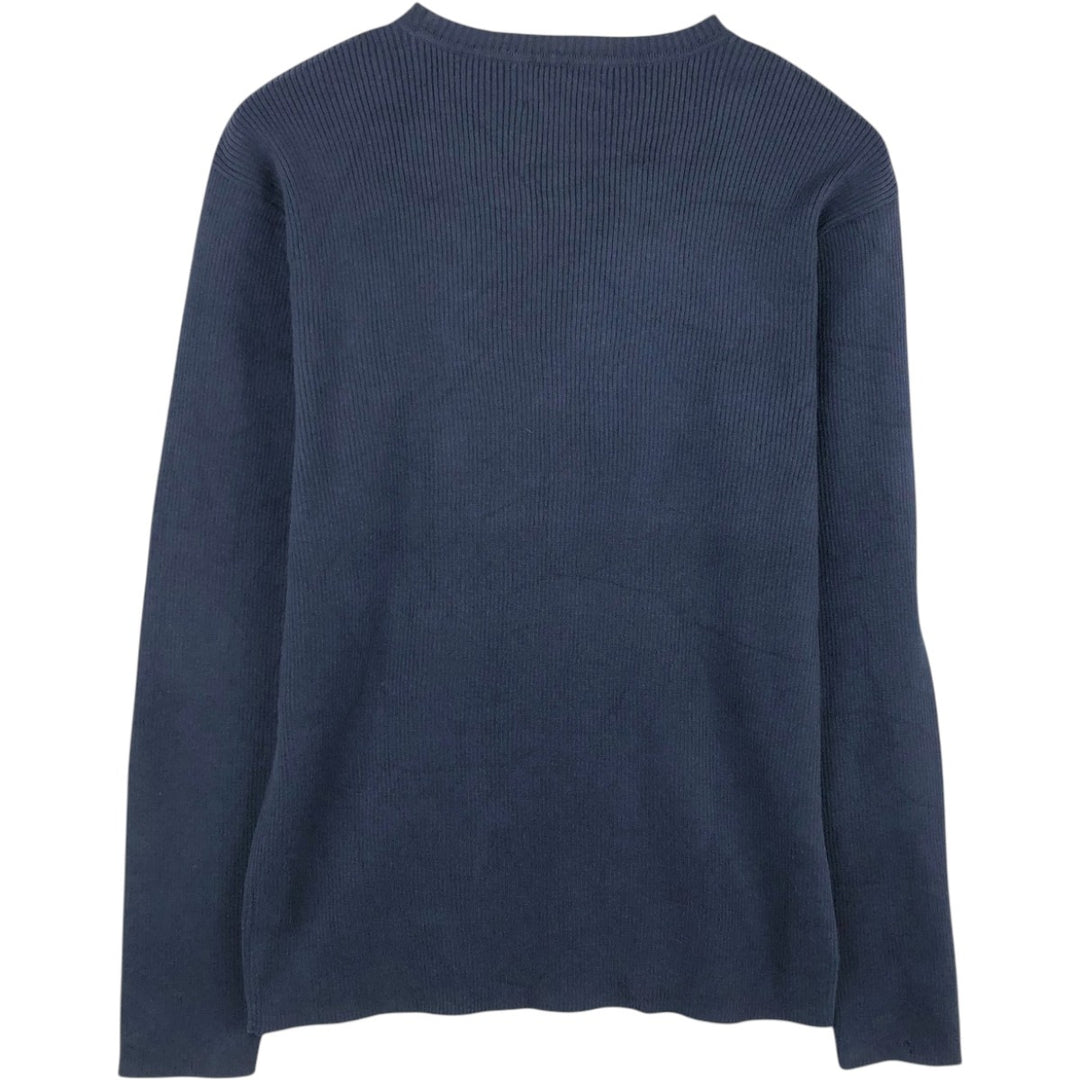 Ralph Lauren ribbed cotton knit sweater, POLO JEANS COMPANY, men's size S (approx.) cotton navy blue type Vintage Second Hand