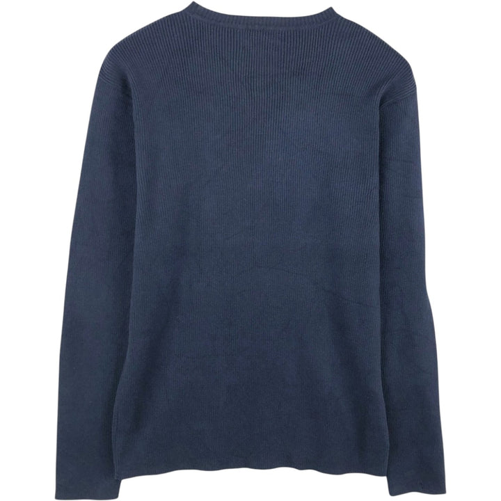 Ralph Lauren ribbed cotton knit sweater, POLO JEANS COMPANY, men's size S (approx.) cotton navy blue type Vintage Second Hand