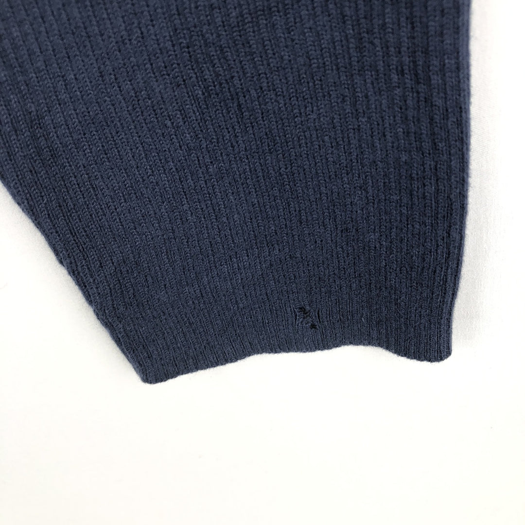 Ralph Lauren ribbed cotton knit sweater, POLO JEANS COMPANY, men's size S (approx.) cotton navy blue type Vintage Second Hand