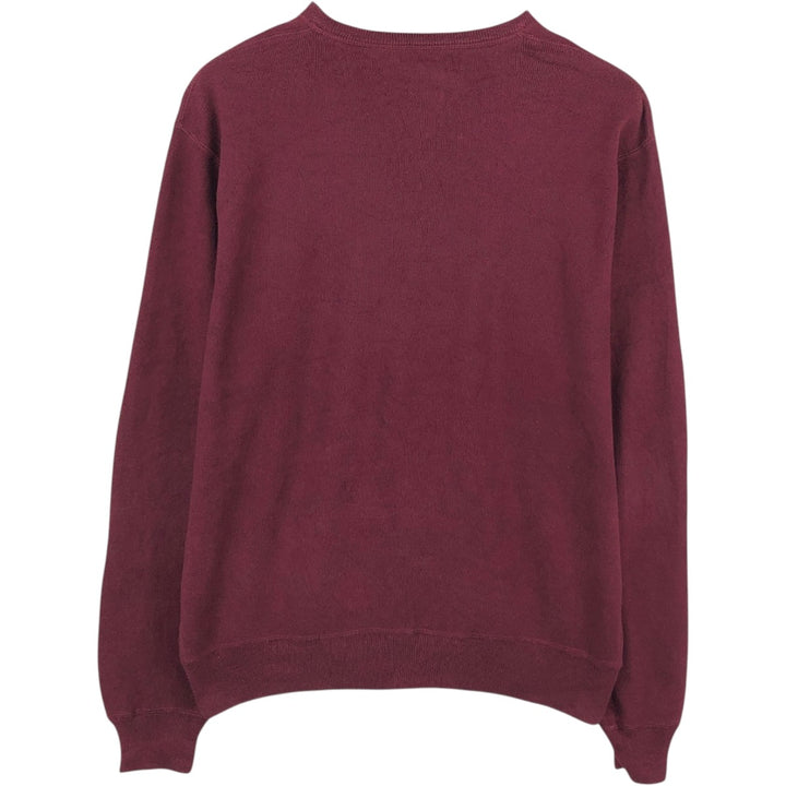 Ralph Lauren POLO by Ralph Lauren Cotton Knit Sweater, Men's Size L (approx.), Front V-gusset cotton Red type red-purple Vintage Second Hand