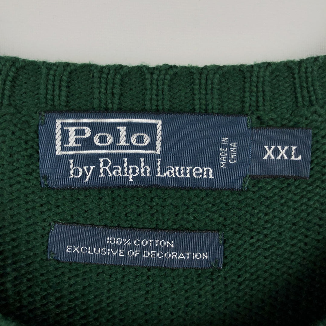 Ralph Lauren POLO by Ralph Lauren Cotton Knit Sweater Men's XXL cotton green type Vintage Second Hand