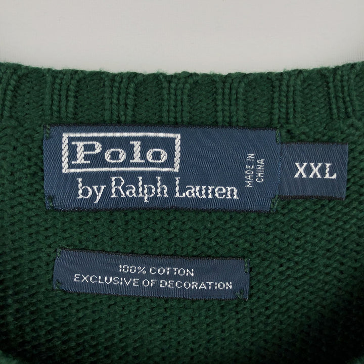 Ralph Lauren POLO by Ralph Lauren Cotton Knit Sweater Men's XXL cotton green type Vintage Second Hand