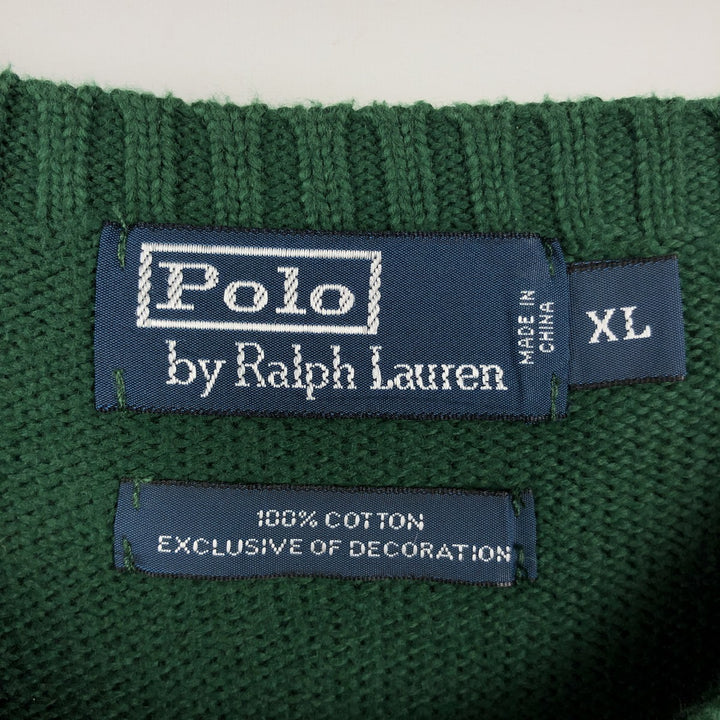 Ralph Lauren POLO by Ralph Lauren Cotton Knit Sweater Men's XL cotton green type Vintage Second Hand