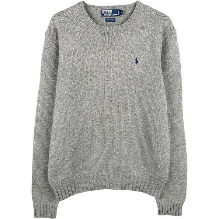 Ralph Lauren POLO by Ralph Lauren Cotton Knit Sweater Men's M Size cotton gray type Vintage Second Hand