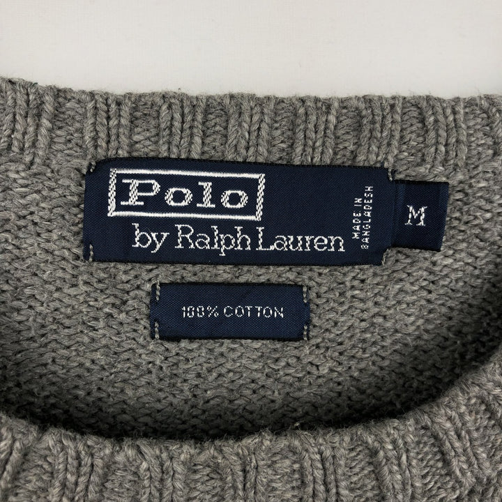 Ralph Lauren POLO by Ralph Lauren Cotton Knit Sweater Men's M Size cotton gray type Vintage Second Hand