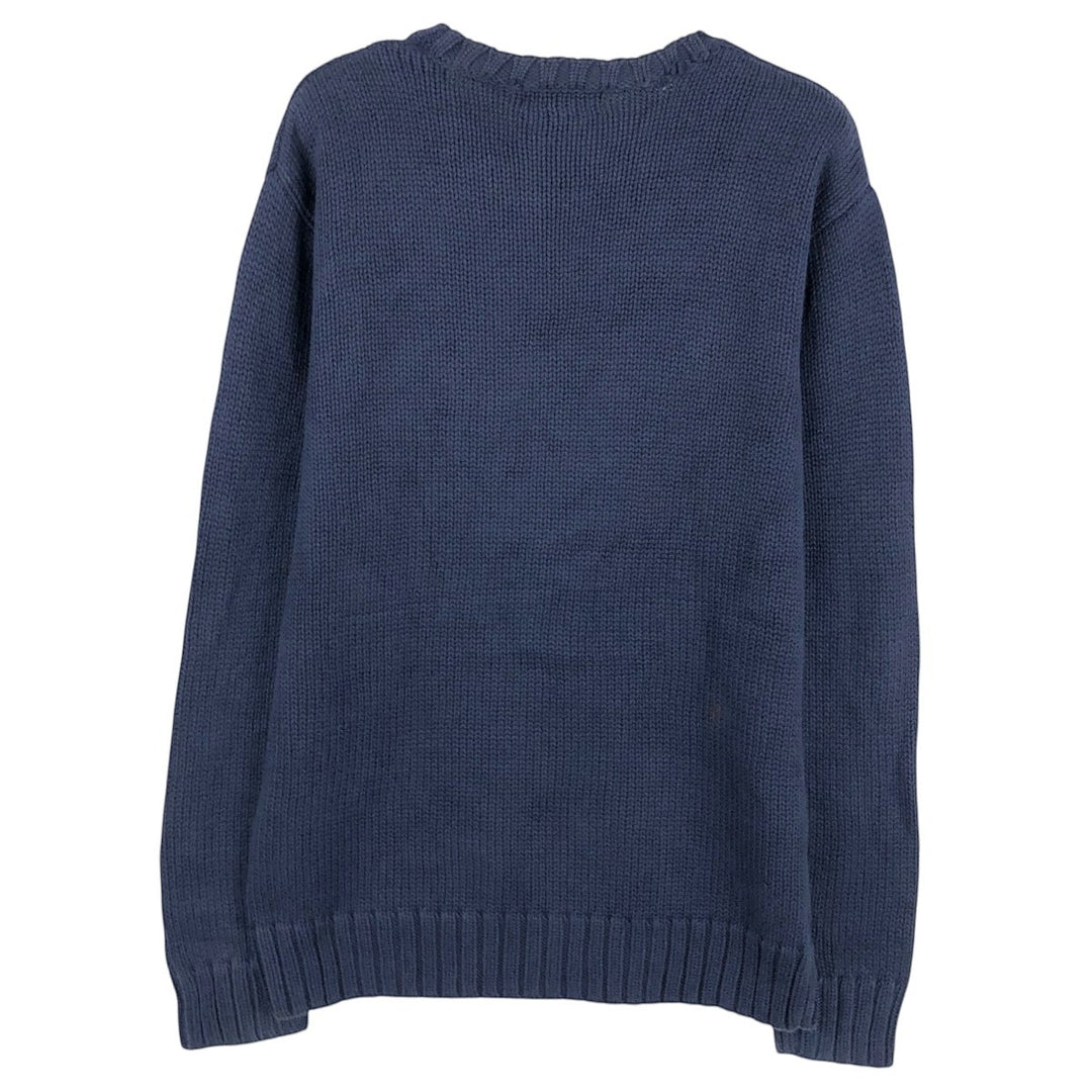 Ralph Lauren POLO by Ralph Lauren Cotton Knit Sweater Men's XL cotton navy blue type Vintage Second Hand