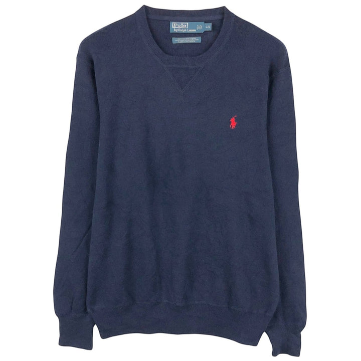Ralph Lauren POLO by Ralph Lauren Cotton Knit Sweater Men's L size cotton navy blue type Vintage Second Hand