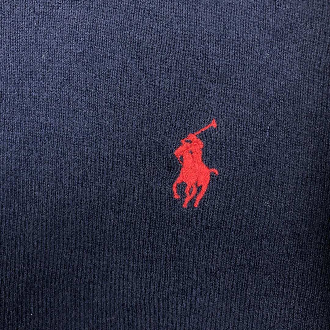 Ralph Lauren POLO by Ralph Lauren Cotton Knit Sweater Men's L size cotton navy blue type Vintage Second Hand