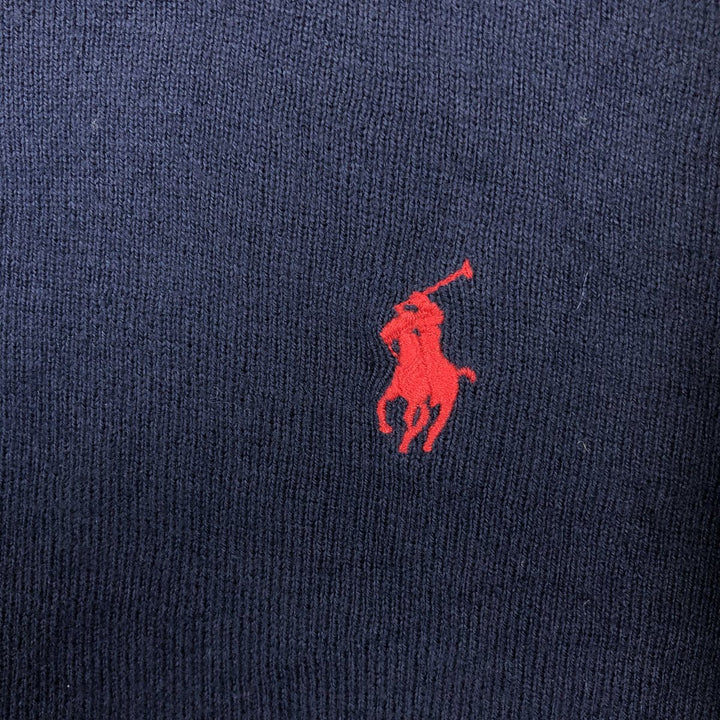 Ralph Lauren POLO by Ralph Lauren Cotton Knit Sweater Men's L size cotton navy blue type Vintage Second Hand