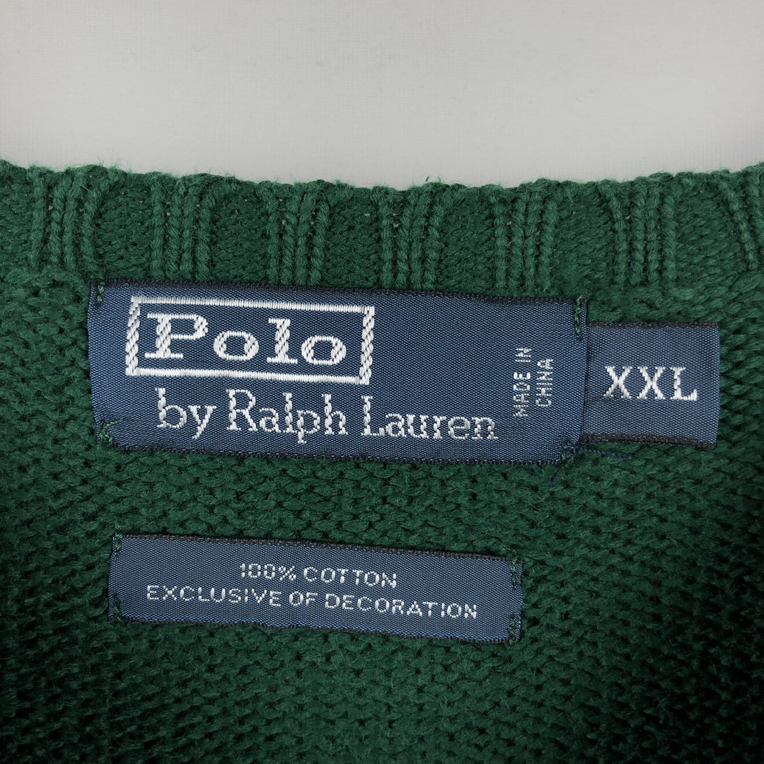Ralph Lauren POLO by Ralph Lauren Cotton Knit Sweater Men's XXL cotton green type Vintage Second Hand