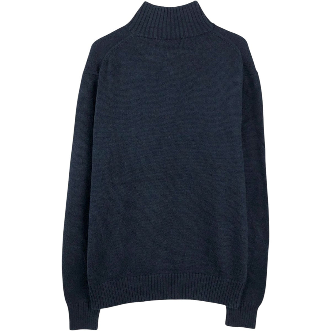 Ralph Lauren POLO RALPH LAUREN Cotton Knit Half-Button Sweater, Men's Size L cotton navy blue type Vintage Second Hand