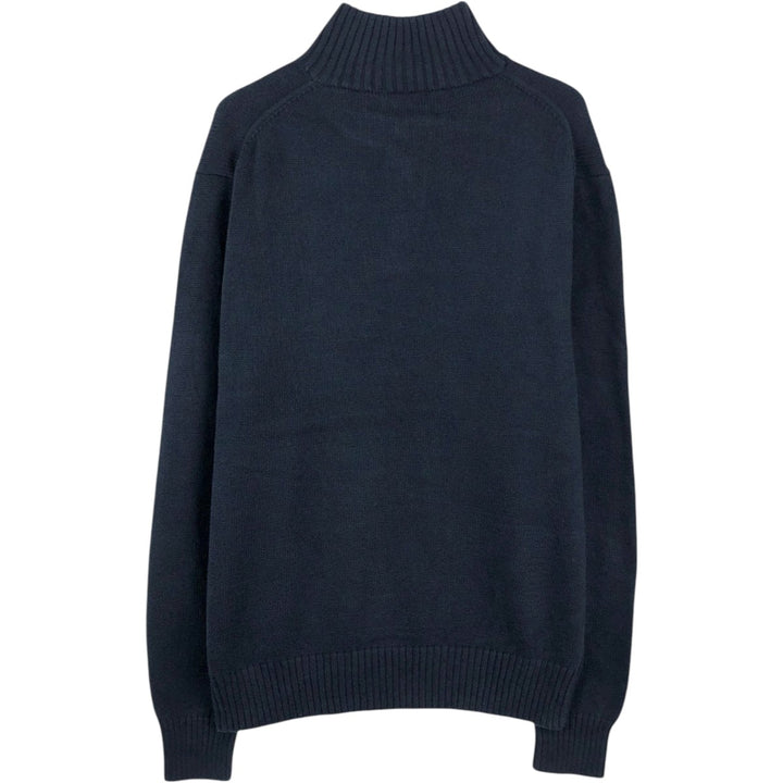 Ralph Lauren POLO RALPH LAUREN Cotton Knit Half-Button Sweater, Men's Size L cotton navy blue type Vintage Second Hand