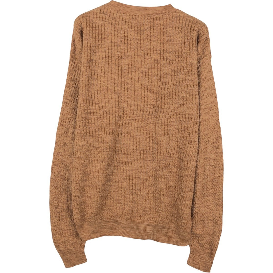 Tricots St. Raphael Cable Knit Cotton Sweater, Made in USA, Men's Size M (approx.) cotton brown type Vintage Second Hand