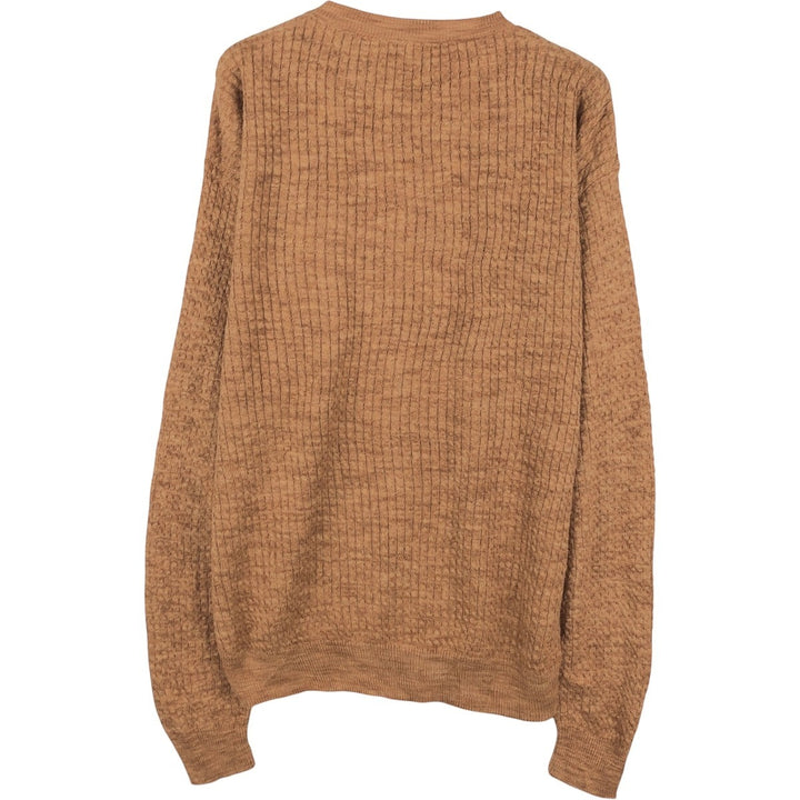 Tricots St. Raphael Cable Knit Cotton Sweater, Made in USA, Men's Size M (approx.) cotton brown type Vintage Second Hand
