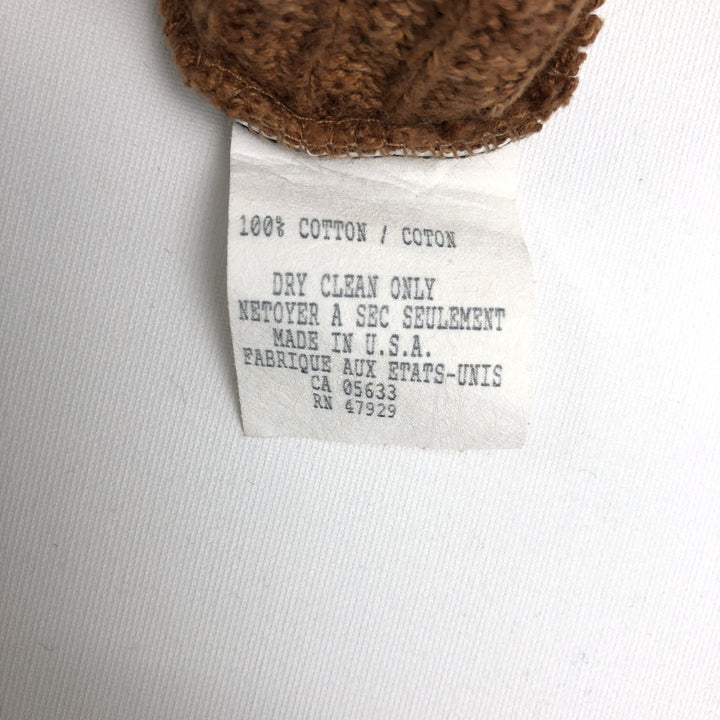 Tricots St. Raphael Cable Knit Cotton Sweater, Made in USA, Men's Size M (approx.) cotton brown type Vintage Second Hand