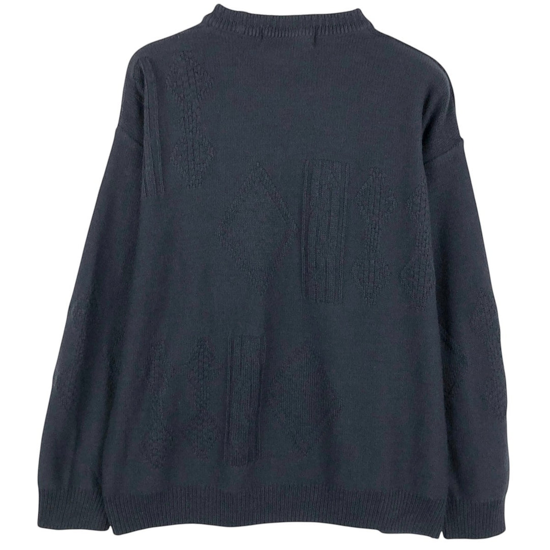 Marks and Spencer St Michael Cotton Knit Sweater, Made in England, Men's Size XL (approx.) acrylic navy blue type Vintage Second Hand
