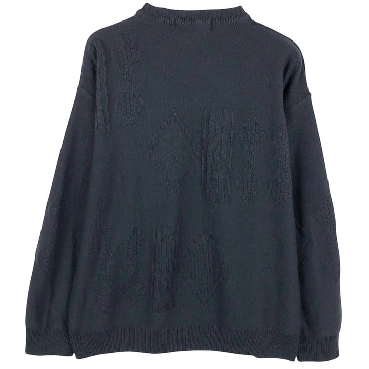 Marks and Spencer St Michael Cotton Knit Sweater, Made in England, Men's Size XL (approx.) acrylic navy blue type Vintage Second Hand