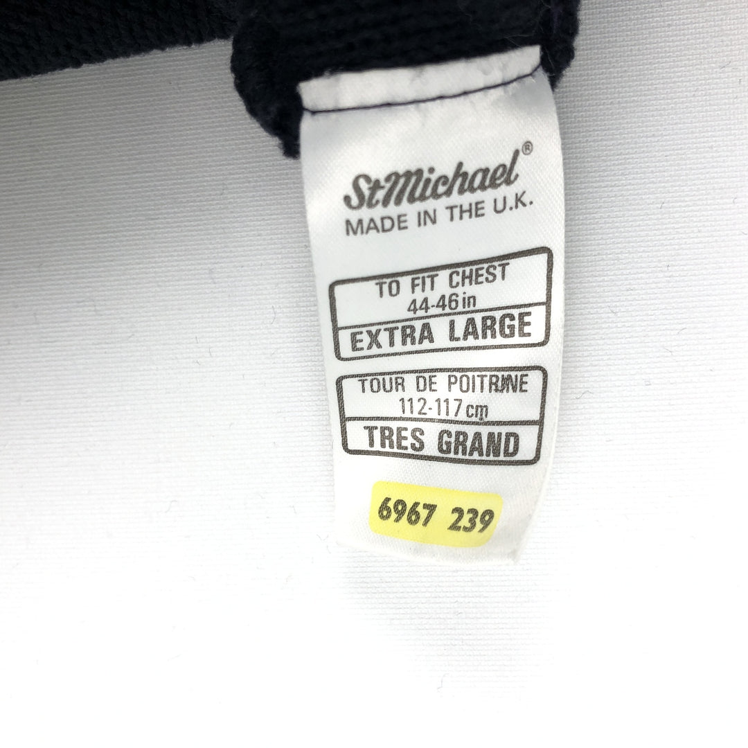 Marks and Spencer St Michael Cotton Knit Sweater, Made in England, Men's Size XL (approx.) acrylic navy blue type Vintage Second Hand