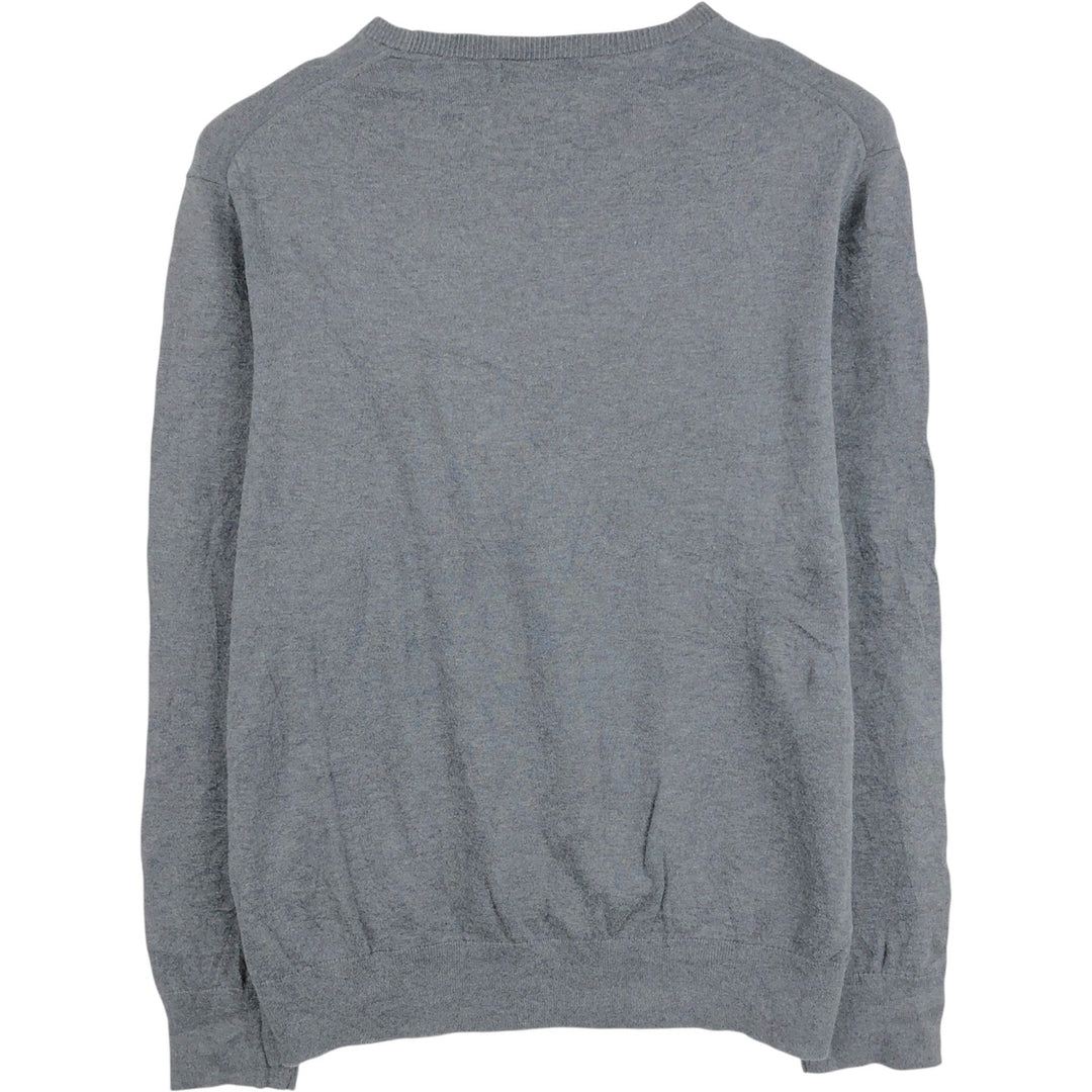 Calvin Klein cotton knit sweater, men's size L (approx.) Supima Cotton gray type Vintage Second Hand