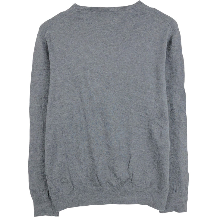 Calvin Klein cotton knit sweater, men's size L (approx.) Supima Cotton gray type Vintage Second Hand