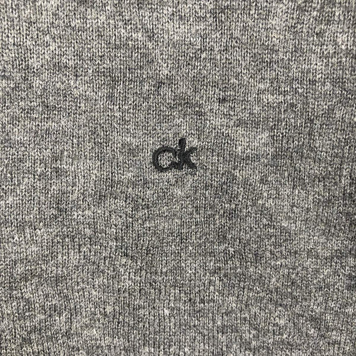 Calvin Klein cotton knit sweater, men's size L (approx.) Supima Cotton gray type Vintage Second Hand