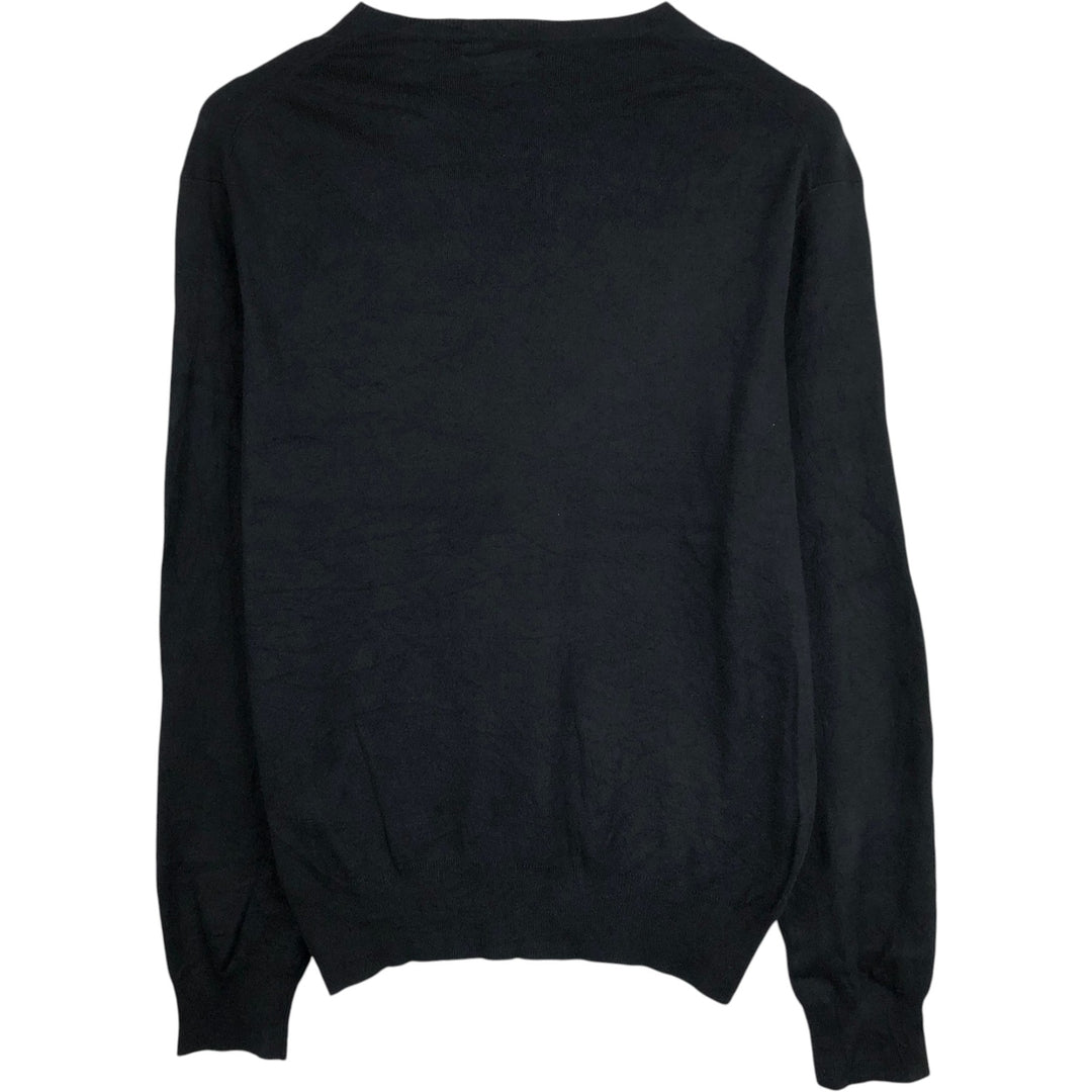 Ralph Lauren POLO RALPH LAUREN V-neck Pima cotton knit sweater, men's size M Pima Cotton black type Vintage Second Hand