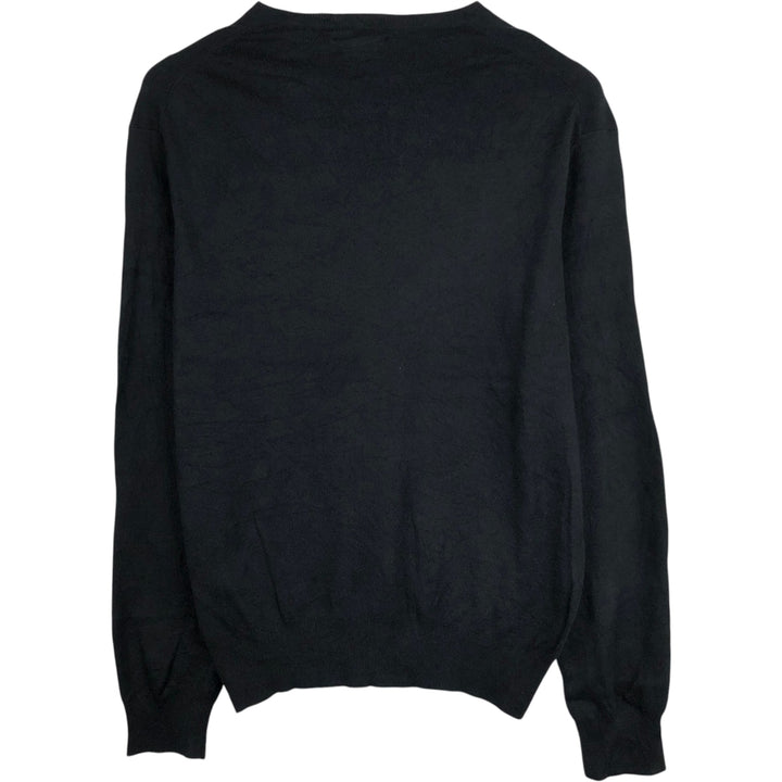 Ralph Lauren POLO RALPH LAUREN V-neck Pima cotton knit sweater, men's size M Pima Cotton black type Vintage Second Hand