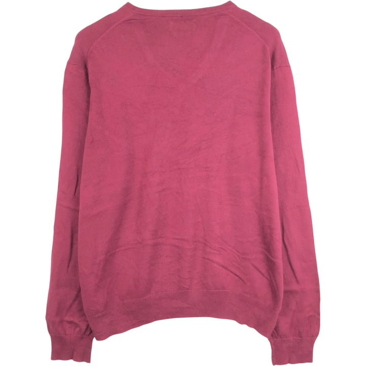 Ralph Lauren POLO RALPH LAUREN V-neck Pima cotton knit sweater, men's size XL Pima Cotton burgundy type Vintage Second Hand