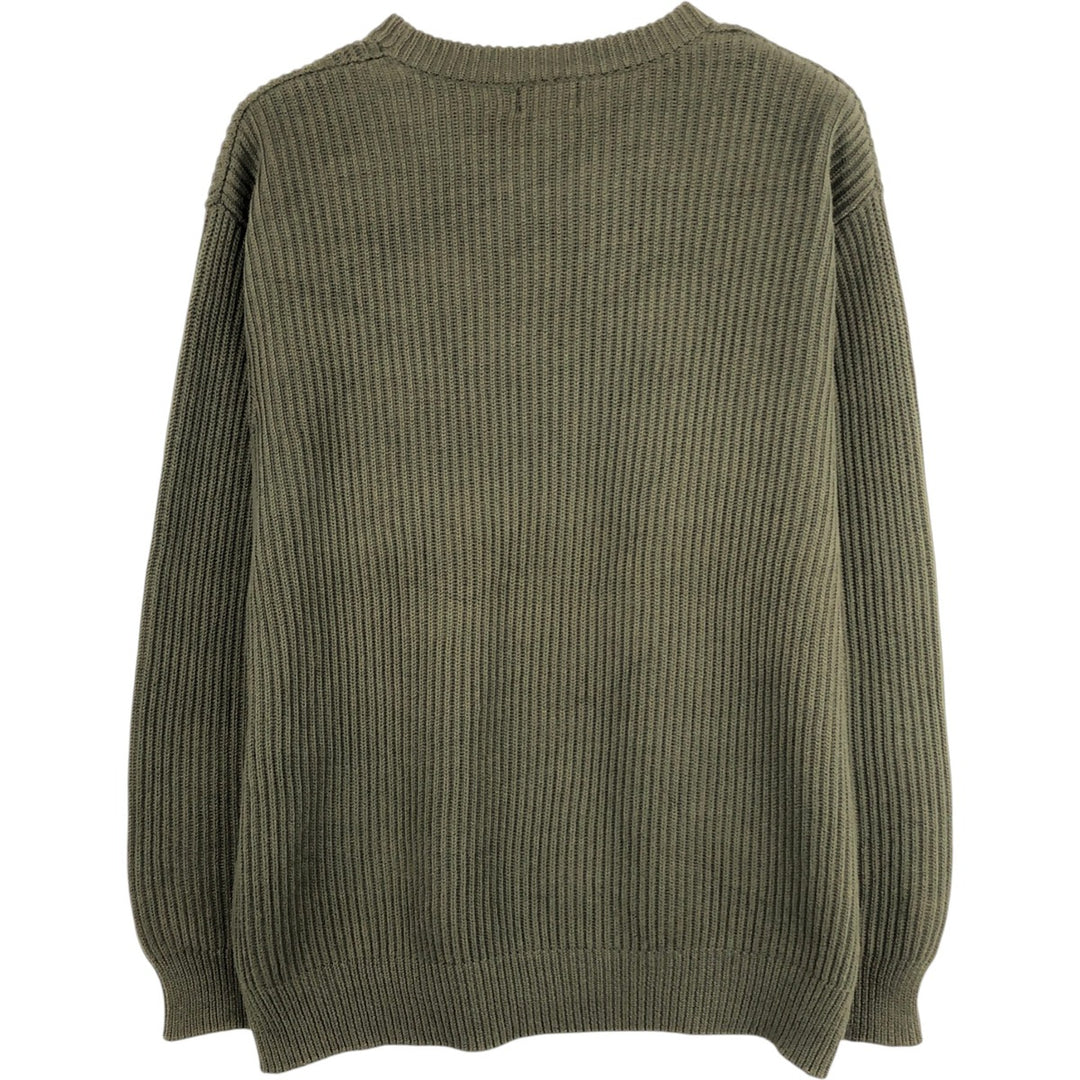 LLBean Cotton Knit Sweater, Men's XL Size cotton green type Vintage Second Hand