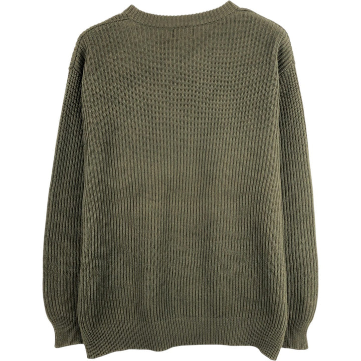 LLBean Cotton Knit Sweater, Men's XL Size cotton green type Vintage Second Hand