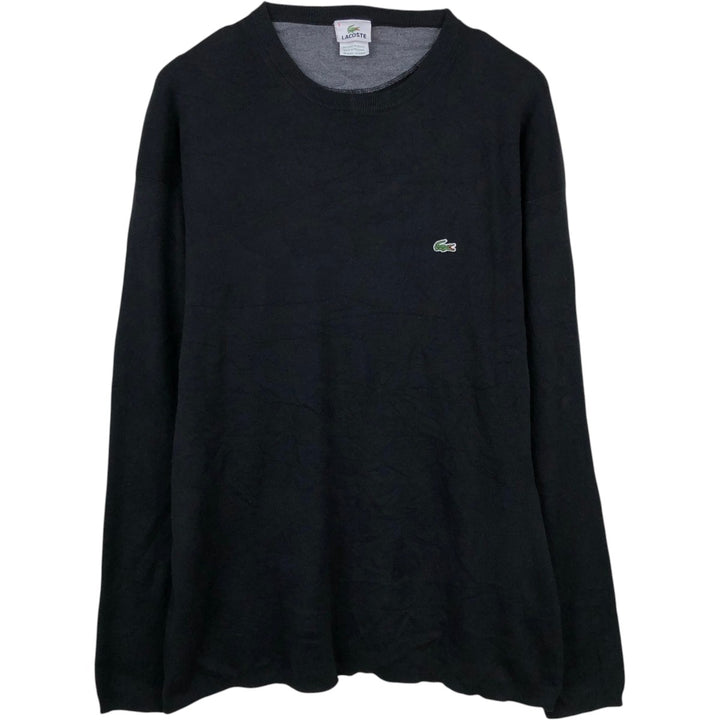 Lacoste French-designed cotton knit sweater, size 9, men's XXXL. cotton black type Vintage Second Hand
