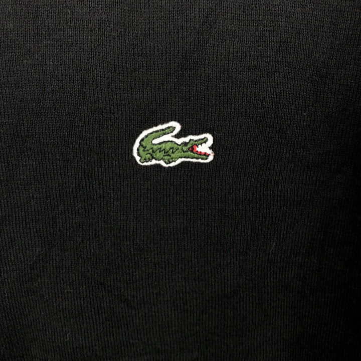 Lacoste French-designed cotton knit sweater, size 9, men's XXXL. cotton black type Vintage Second Hand