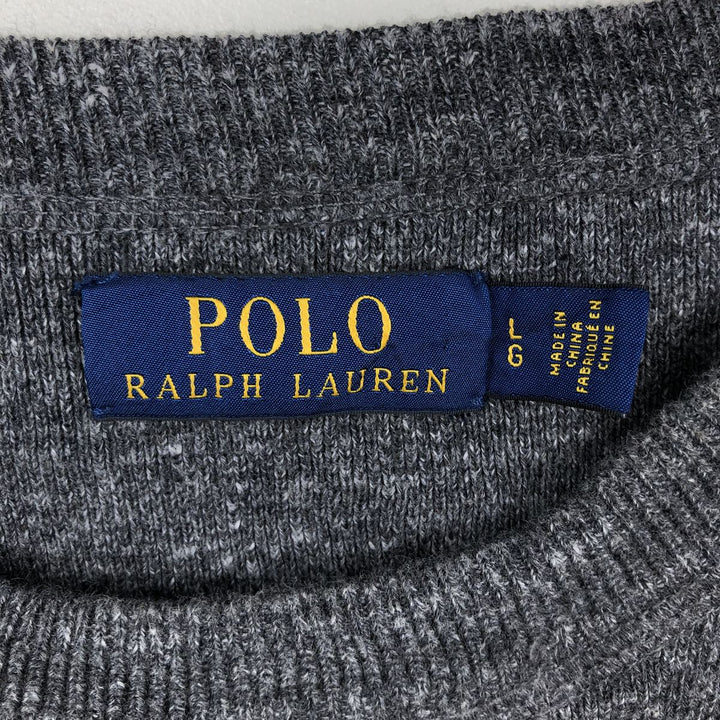 Ralph Lauren POLO RALPH LAUREN Cotton Knit Sweater Men's Size L cotton Charcoal Vintage Second Hand