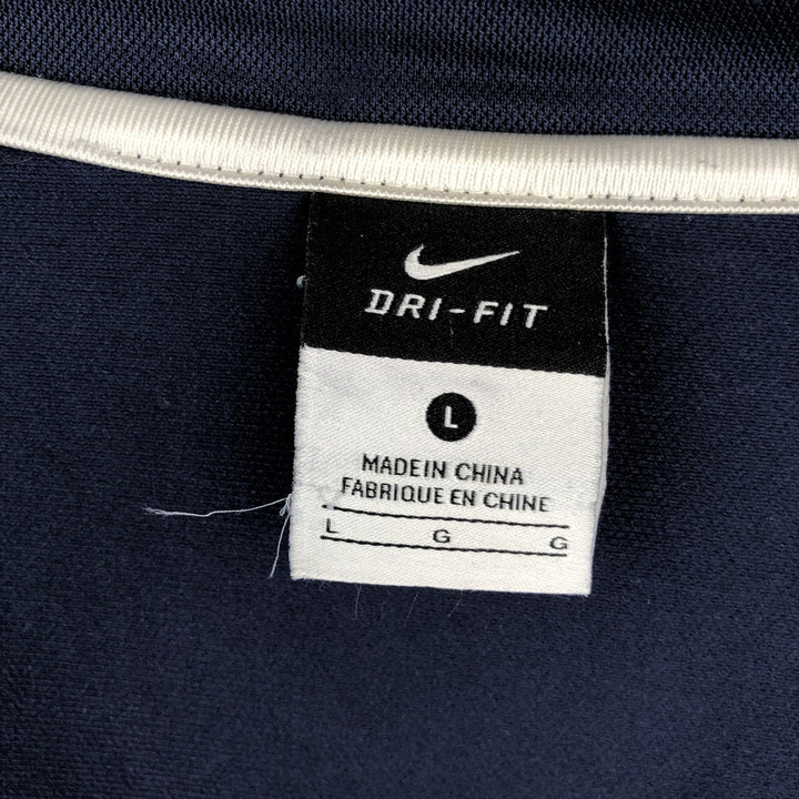 Nike DRI-FIT Jersey Track Jacket, Men's L size polyester navy blue type Vintage Second Hand