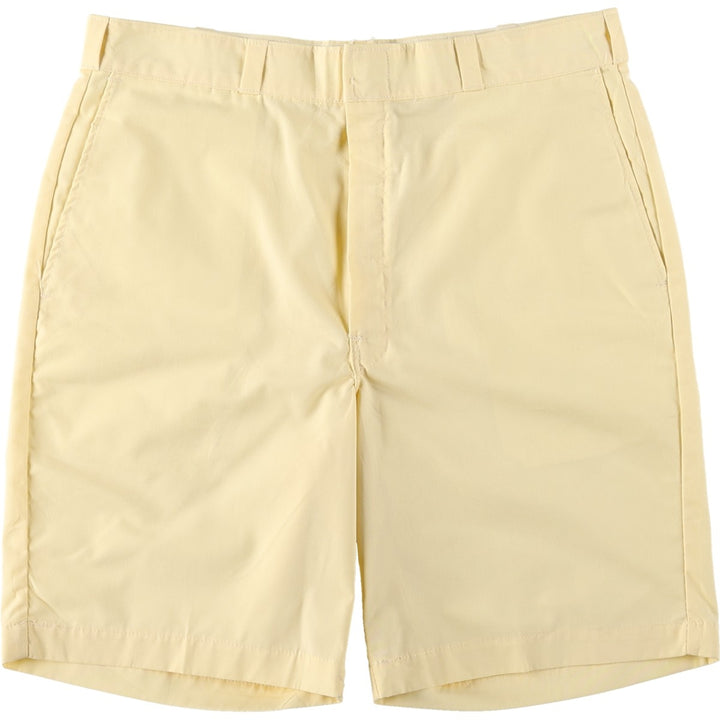 90'S work shorts, made in USA, men's size W34 equivalent, vintage. polyester yellow type Vintage Second Hand