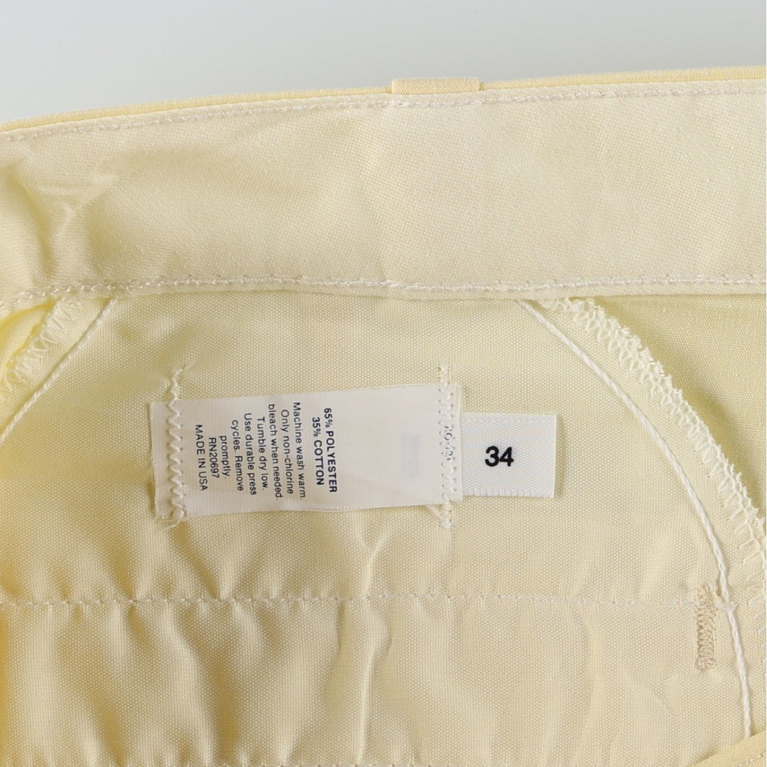 90'S work shorts, made in USA, men's size W34 equivalent, vintage. polyester yellow type Vintage Second Hand