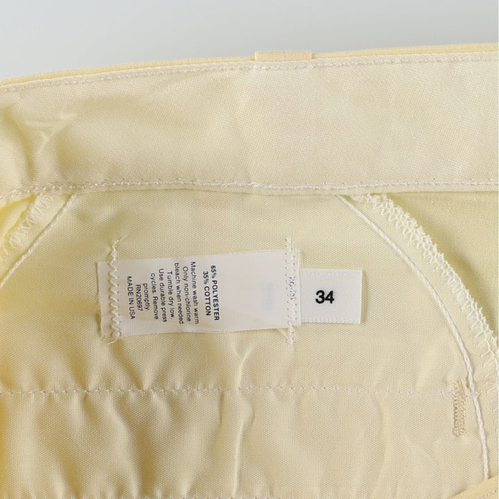 90'S work shorts, made in USA, men's size W34 equivalent, vintage. polyester yellow type Vintage Second Hand