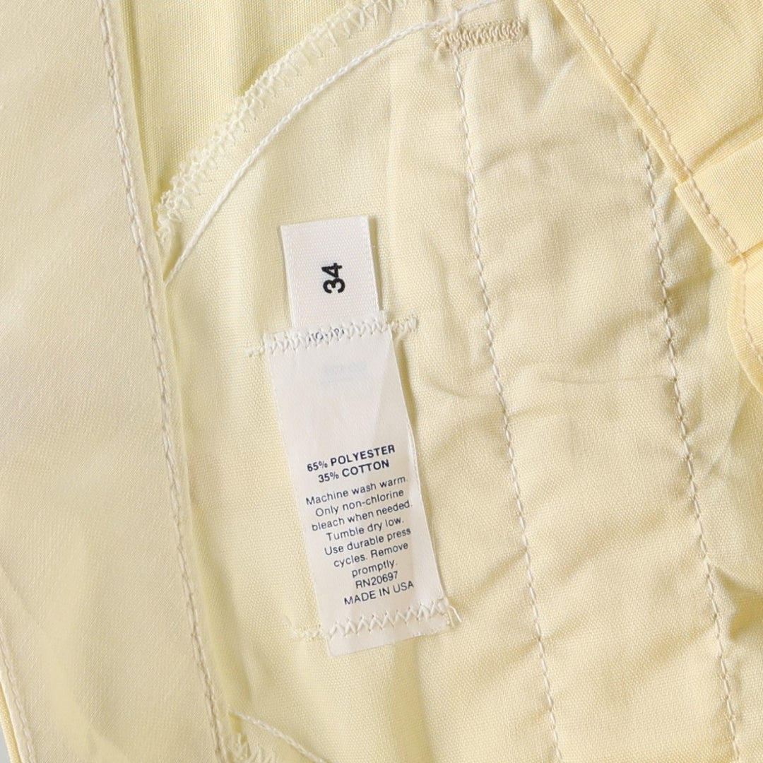 90'S work shorts, made in USA, men's size W34 equivalent, vintage. polyester yellow type Vintage Second Hand