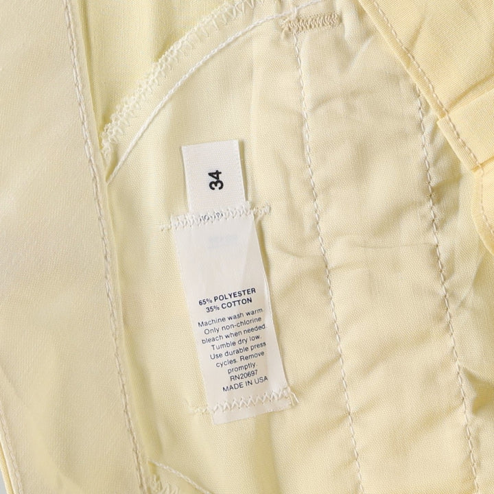 90'S work shorts, made in USA, men's size W34 equivalent, vintage. polyester yellow type Vintage Second Hand